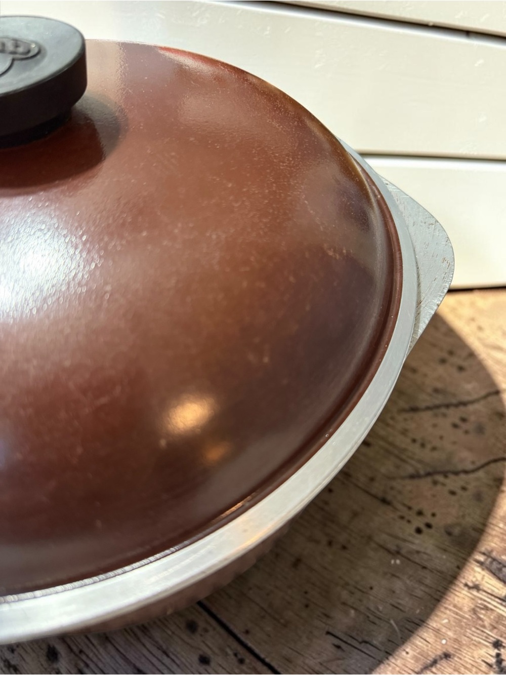 Vintage Club Aluminum Pot with Lid Dutch Oven Brown Anodized Cookware